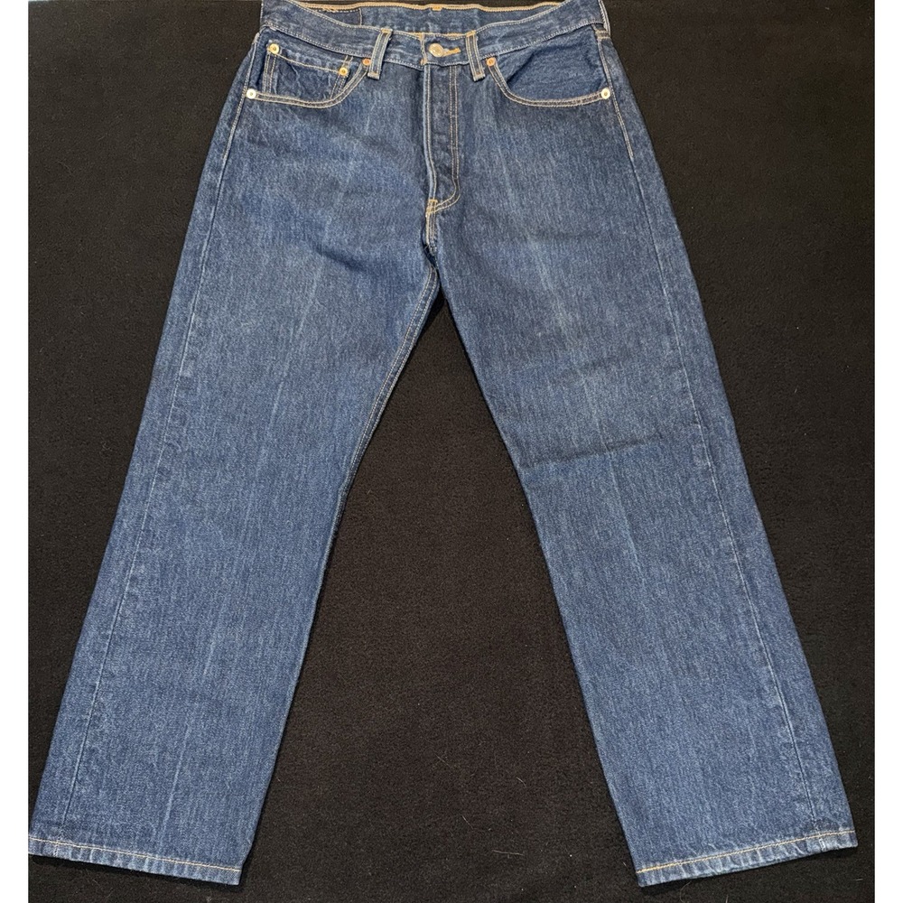 Levi's 501 XX Button Fly Jeans Straight Leg Dark Blue Wash Mens 32x29